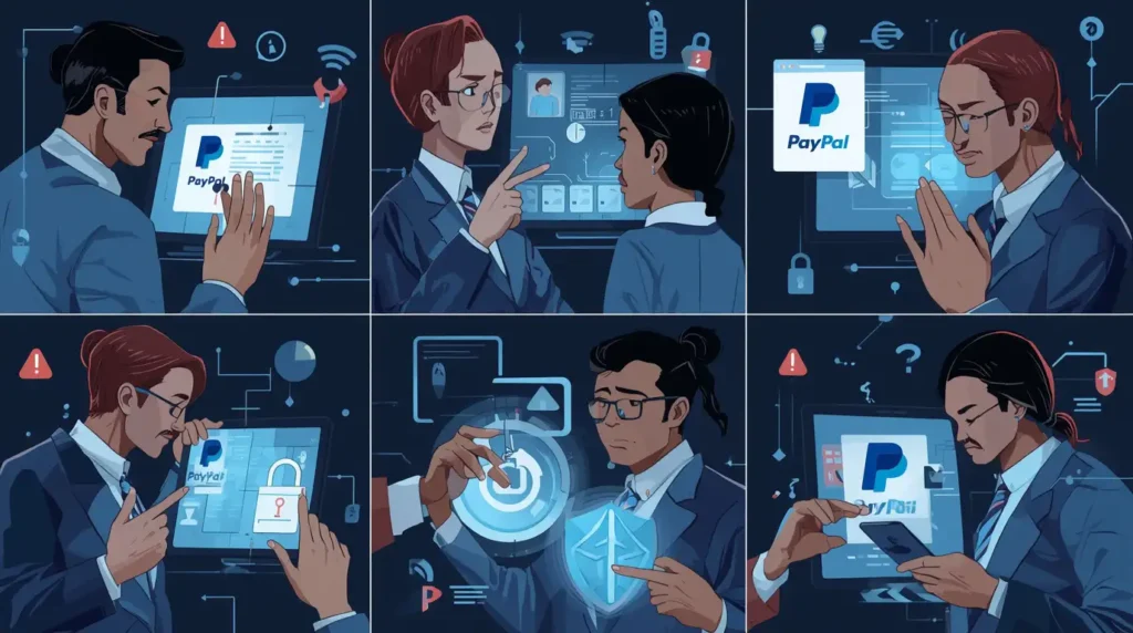 اشخاصی در حال حل مشکلات کار با پی پال