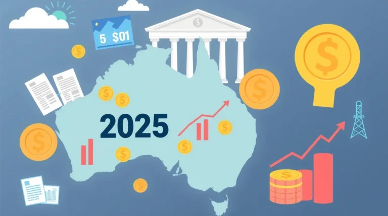 تورم استرالیا در سال 2025 تصویر نقشه استرالیا و عدد 2025