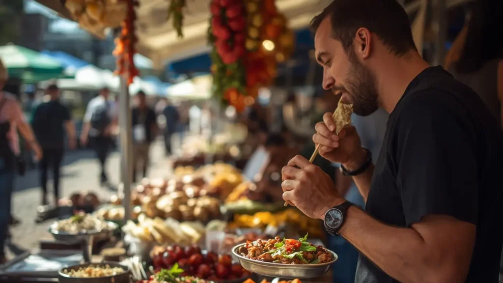 تصویر سوم فستیوال های استرالیا
تصویر یک مرد درحال غذا خوردن