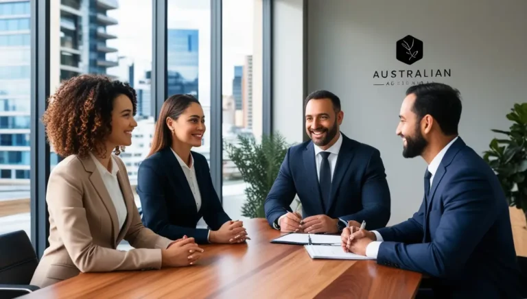 تصویر دوتا مرد و زن که در حال مصاحبه کاری در استرالیا هستند
