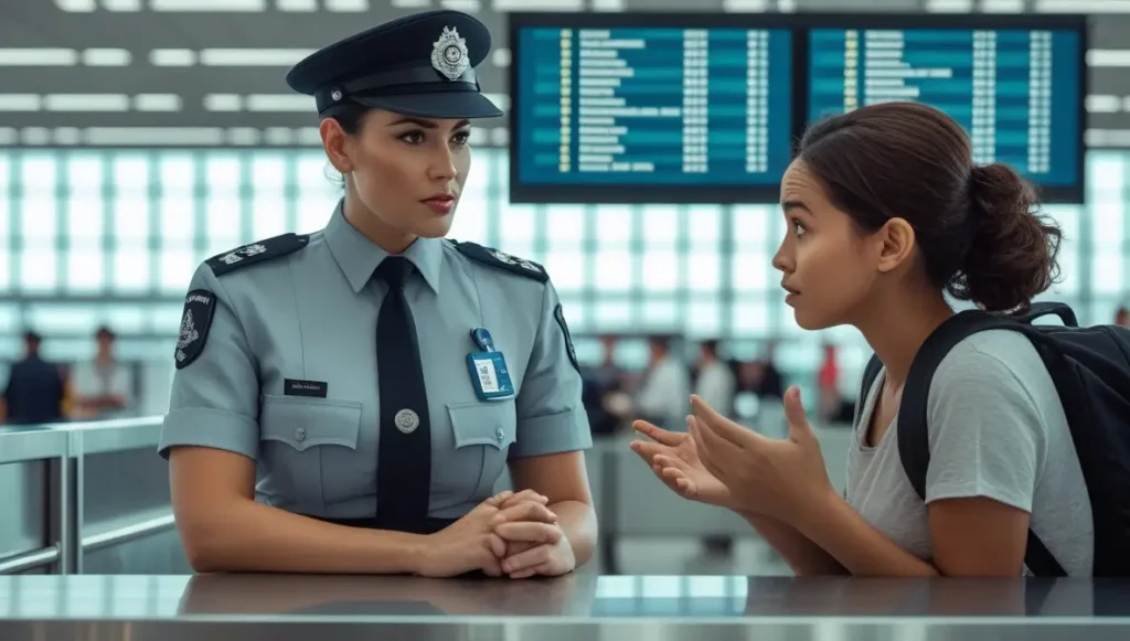 تصویر دوم کالاهای ممنوعه در ورود به استرالیا
تصویر یک خانوم بزرگ و یک دختر بچه در فرودگاه