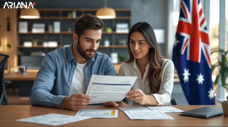 تصویر یک مرد و زن که در حال اقدام برای دریافت ویزا 801 استرالیا هستند