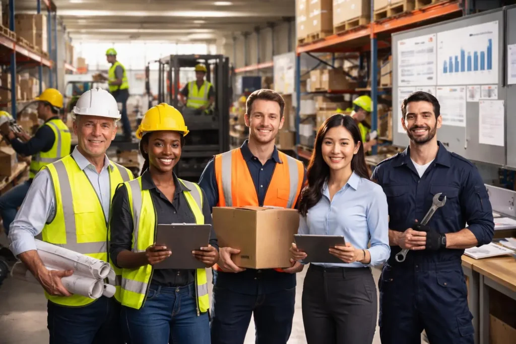 تصویر تعدادی کارگر کارخانه در مطلب حقوق کارگر ساده در استرالیا