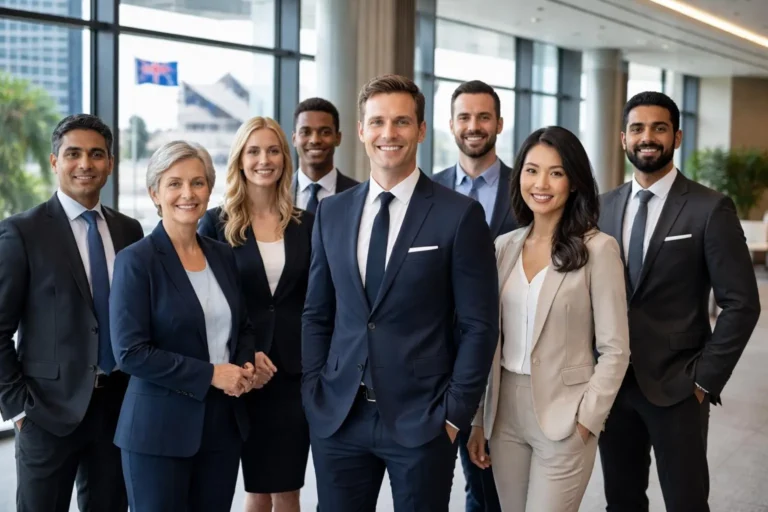 تصویر یک تیم که در شرکت در حال کار هستند در مطلب سیستم ANZSCO استرالیا